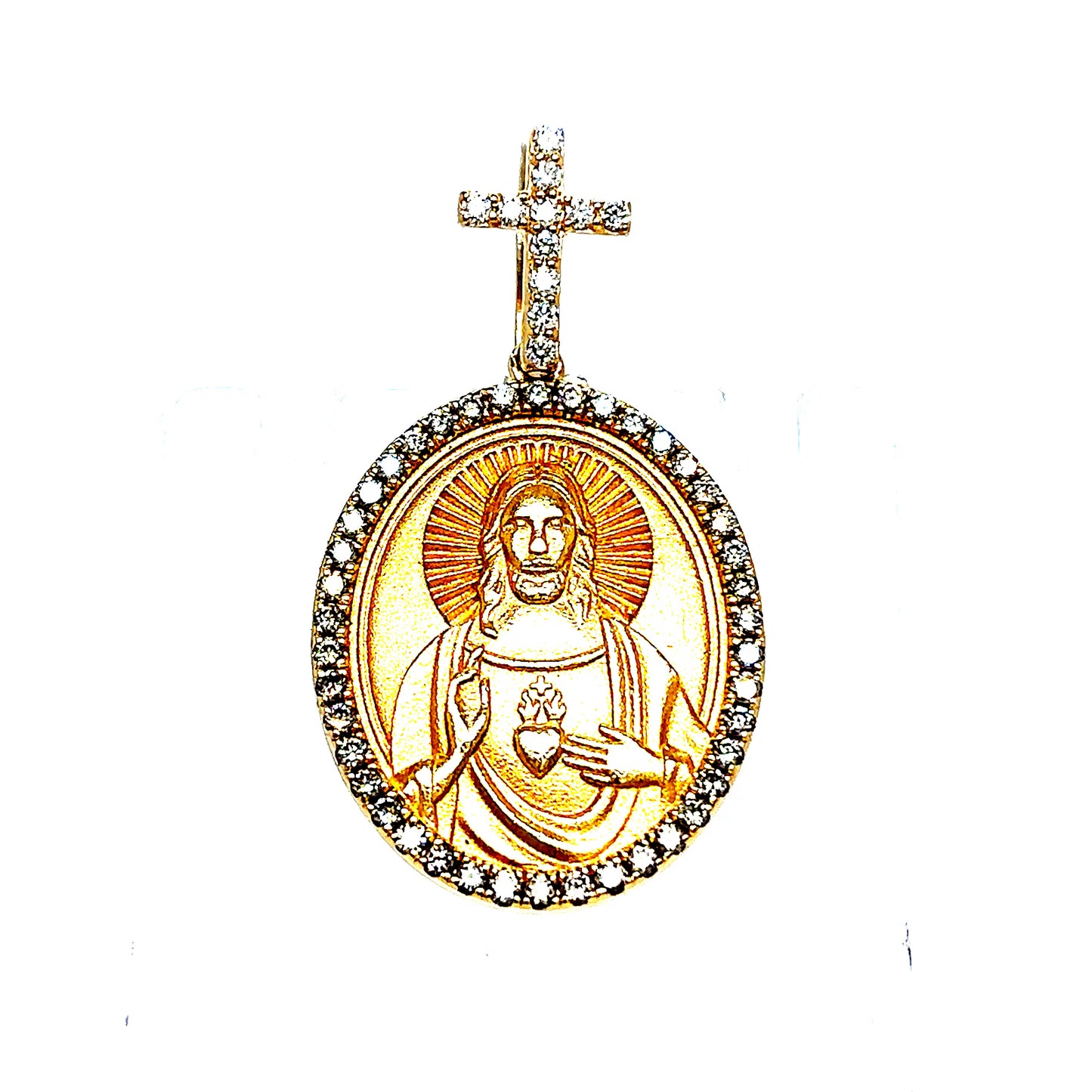 14k Jesus Diamond Pendant
