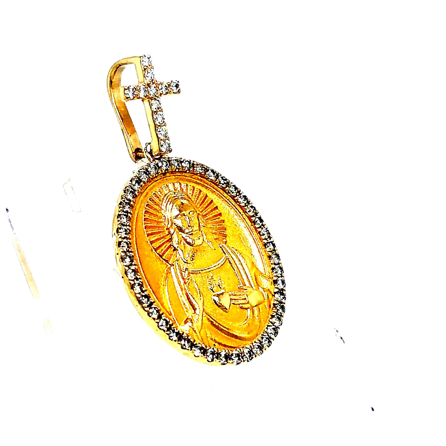 14k Jesus Diamond Pendant