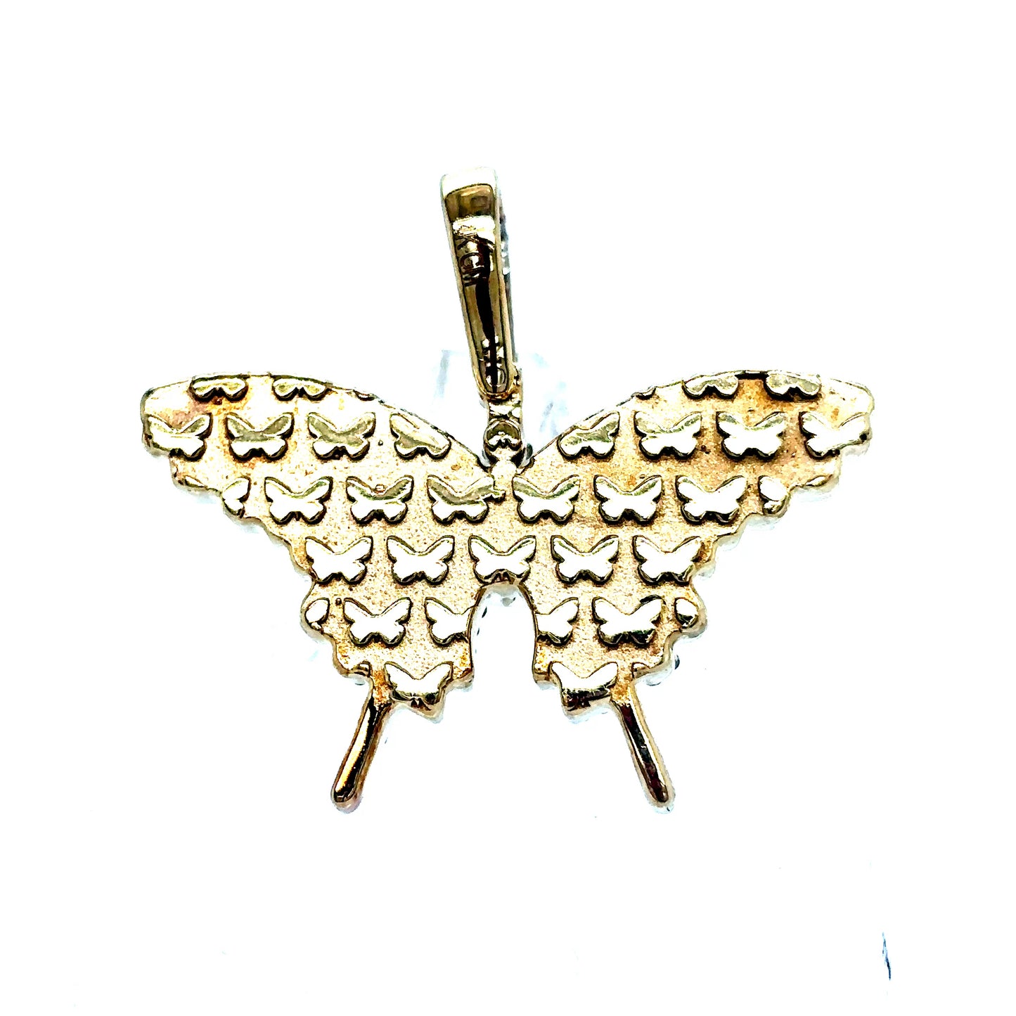 14k Butterfly Emerald Diamond Pendant