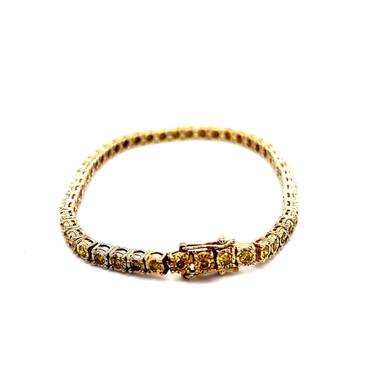 14k Yellow Canary Diamond Tennis Bracelet