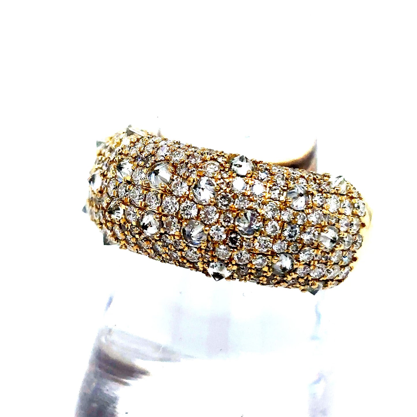 14k Reverse Upside Down Set Diamond Ring