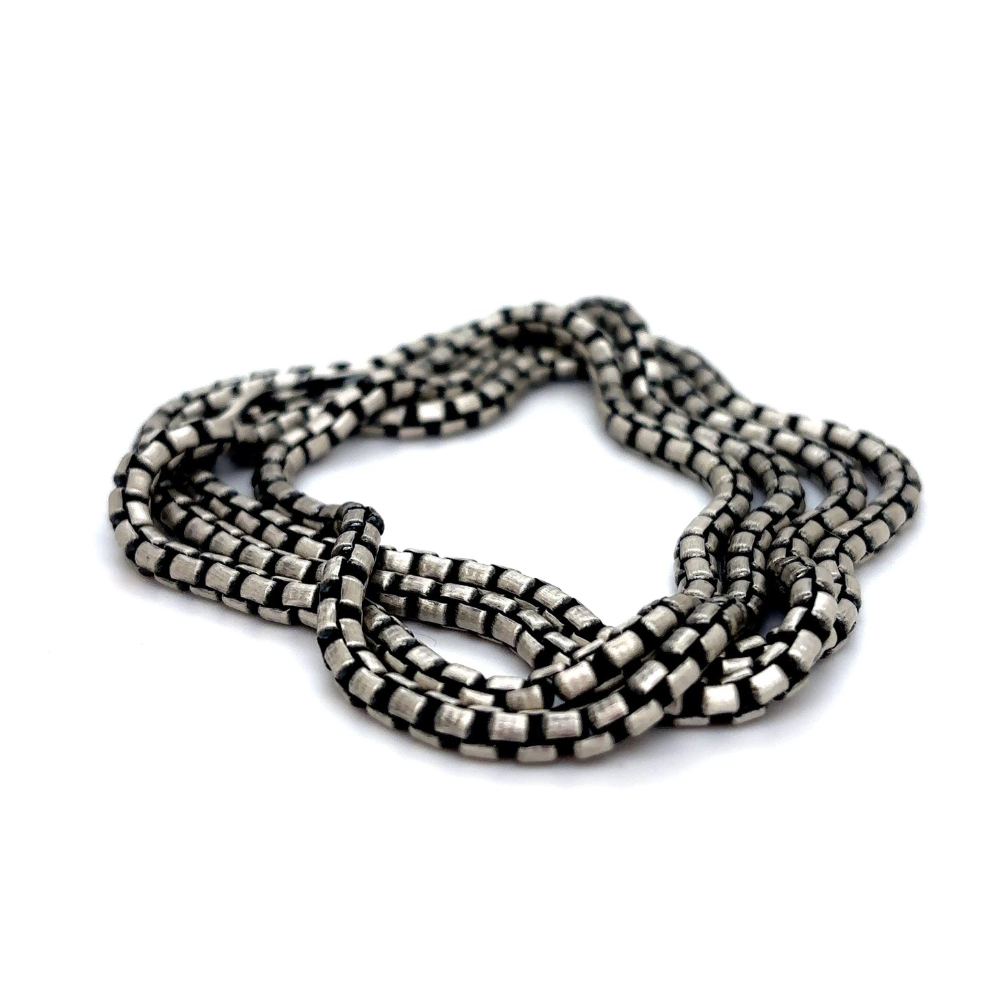 925 S.S. Gunmetal Rounded Box Link Chain-3.5mm
