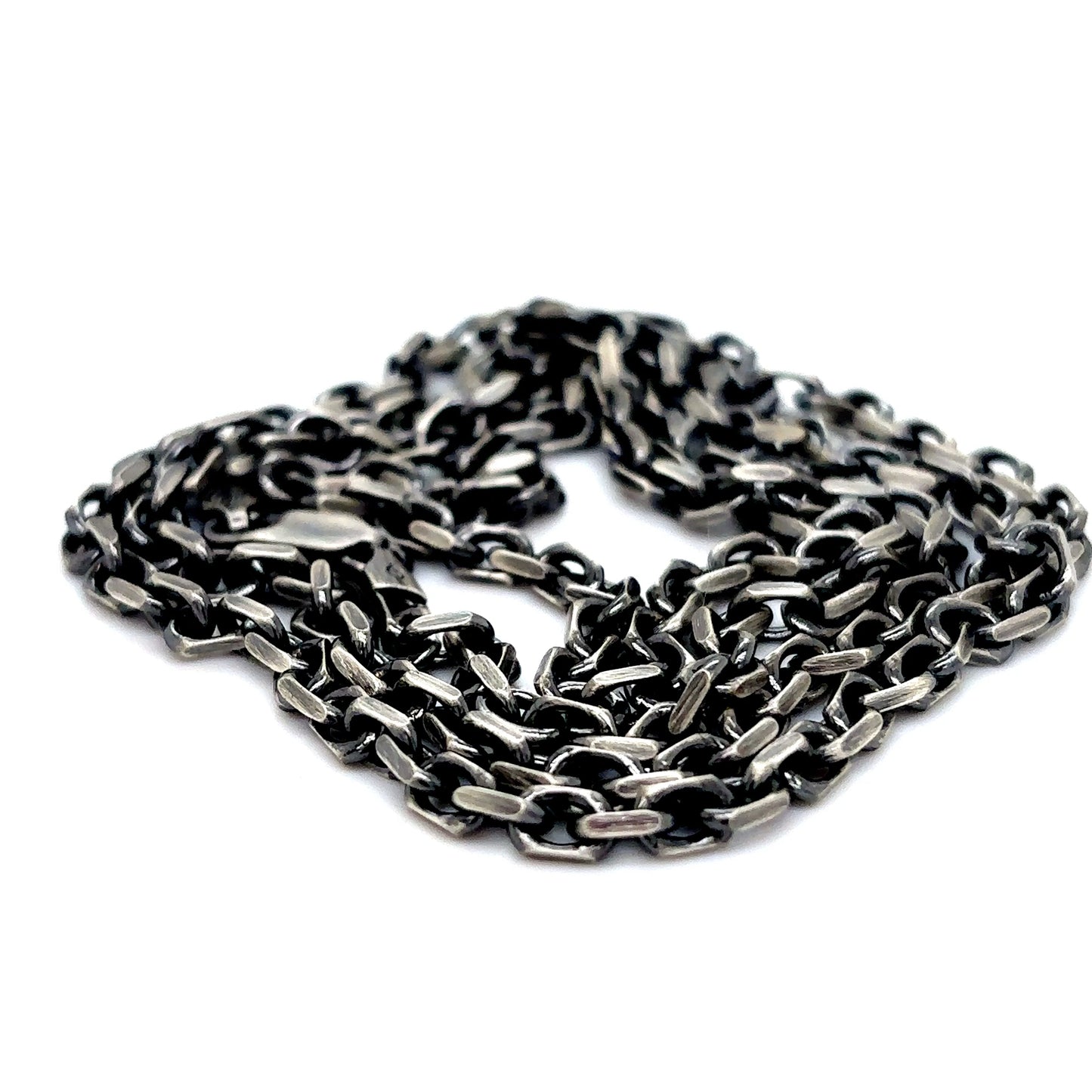 925 S.S. Gunmetal Hermes Style Link Chain-3.5mm