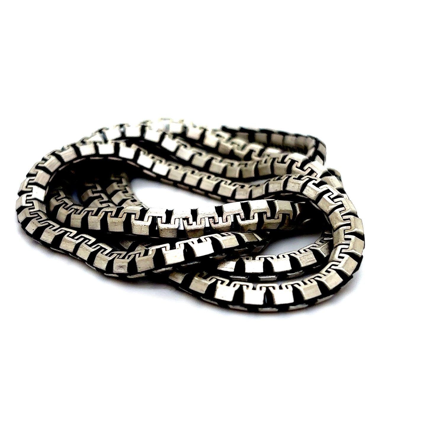 925 S.S. Gunmetal Tread Style Link Chain-4.5mm