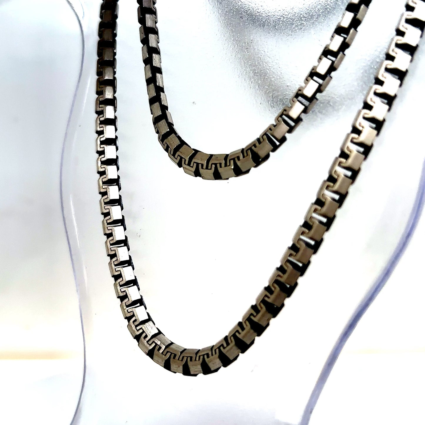 925 S.S. Gunmetal Tread Style Link Chain-4.5mm