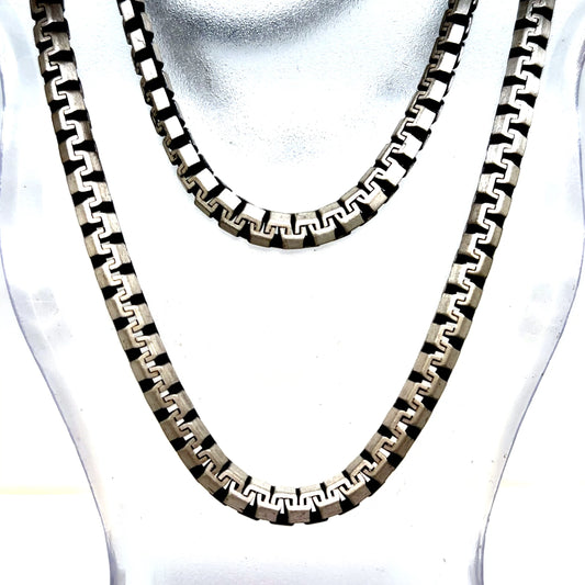 925 S.S. Gunmetal Tread Style Link Chain-4.5mm