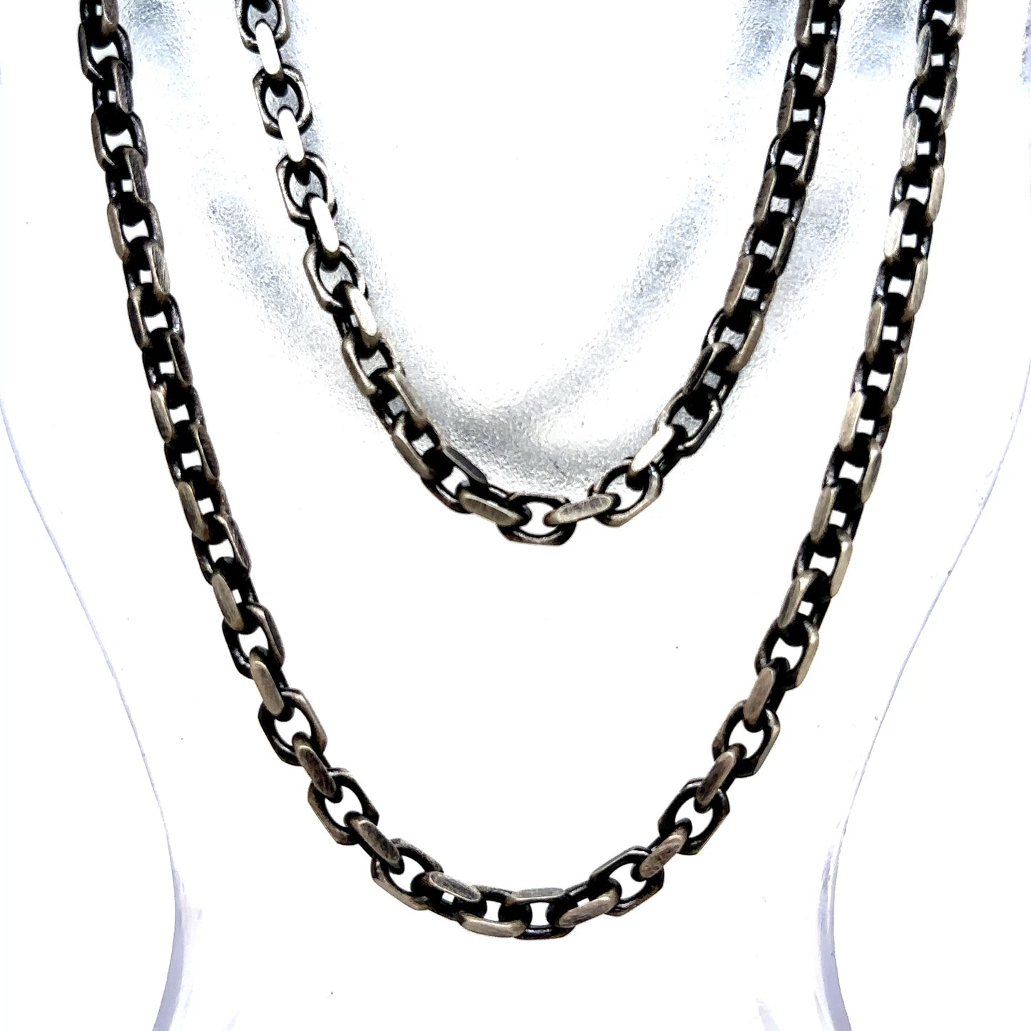 925 S.S. Gunmetal Hermes Style Link Chain-3.5mm