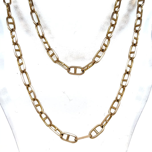 14k Gold Mix Mariner Link Chain 20"