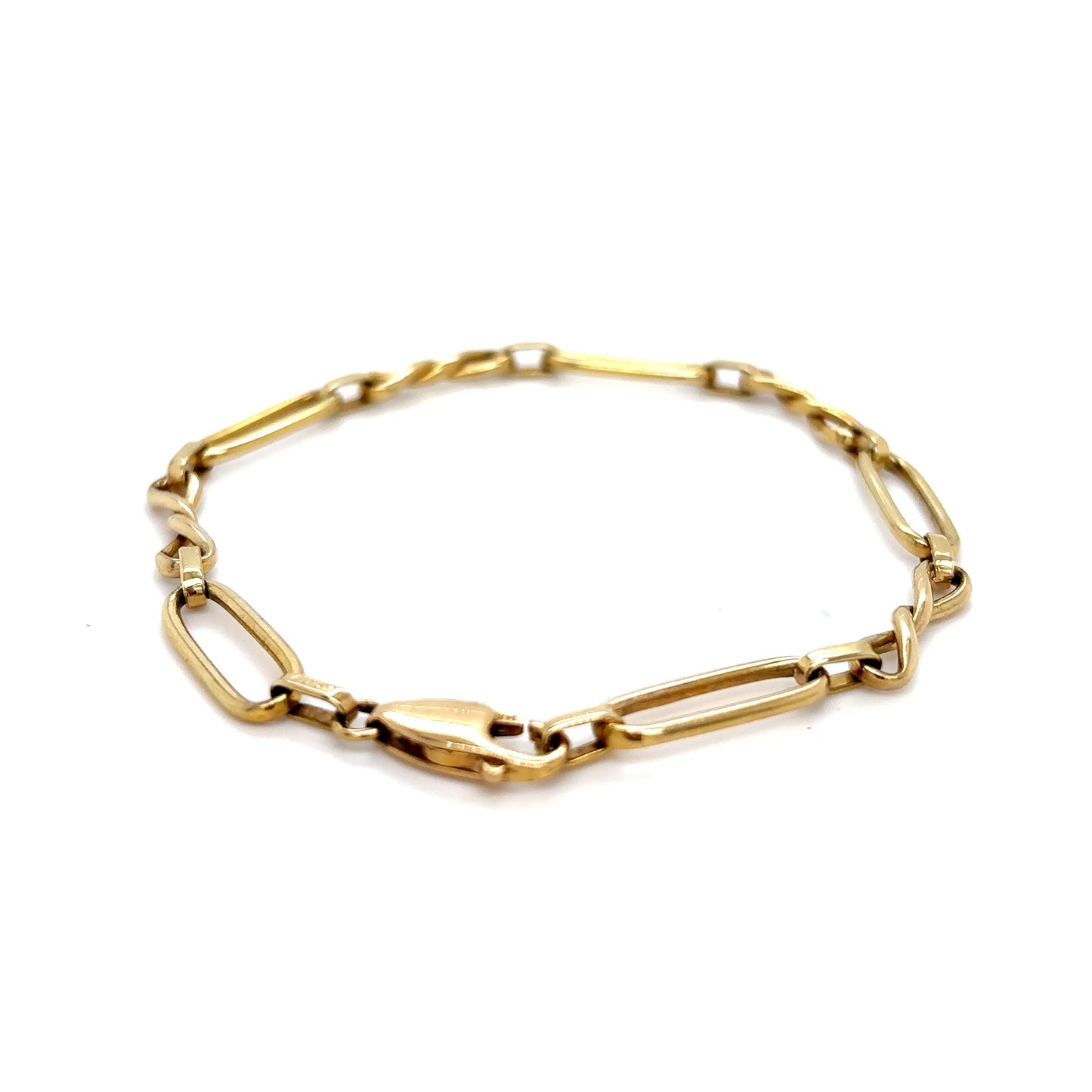14k Yellow Gold Knot Link Bracelet 7.5"