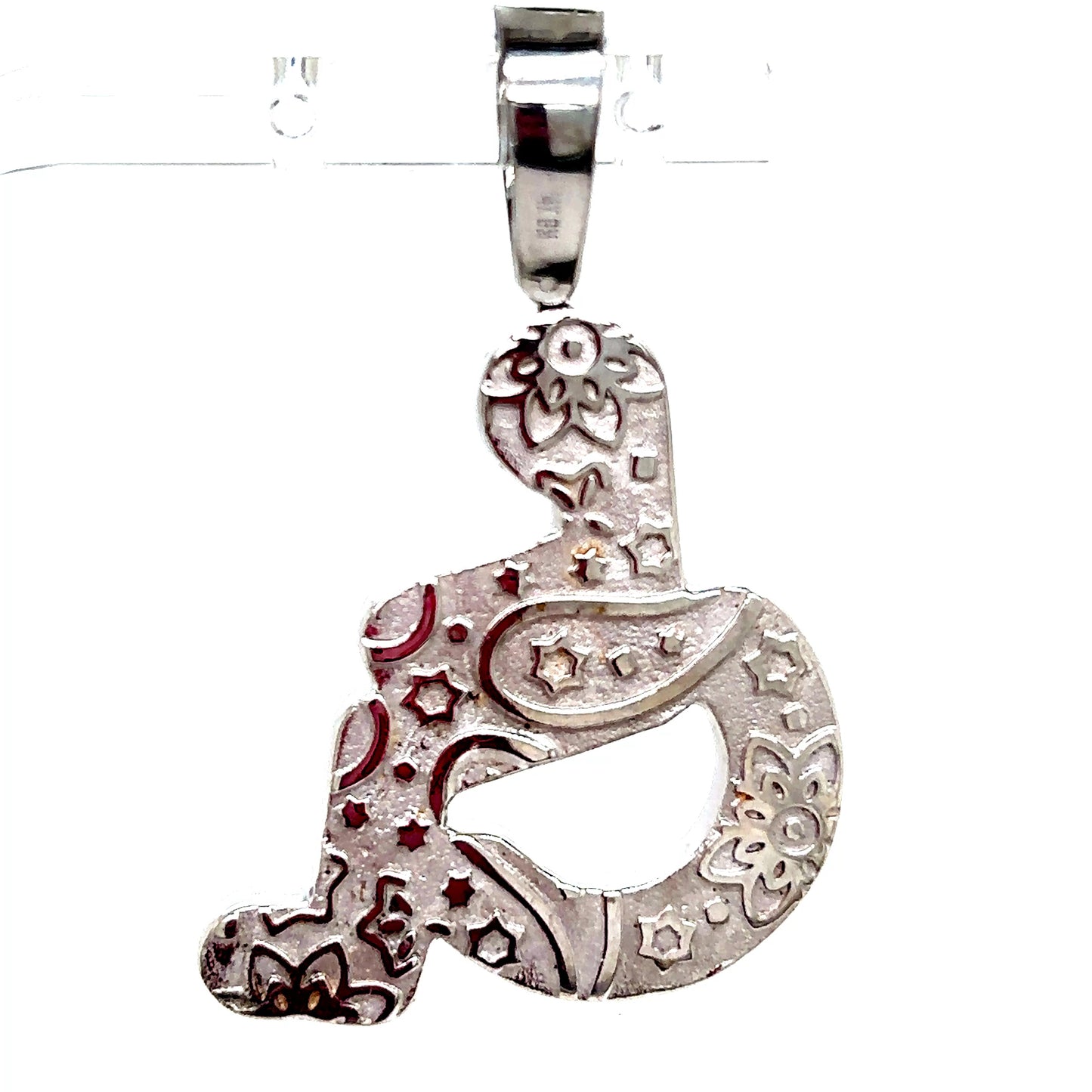 14k White Gold Diamond Handicap Pendant