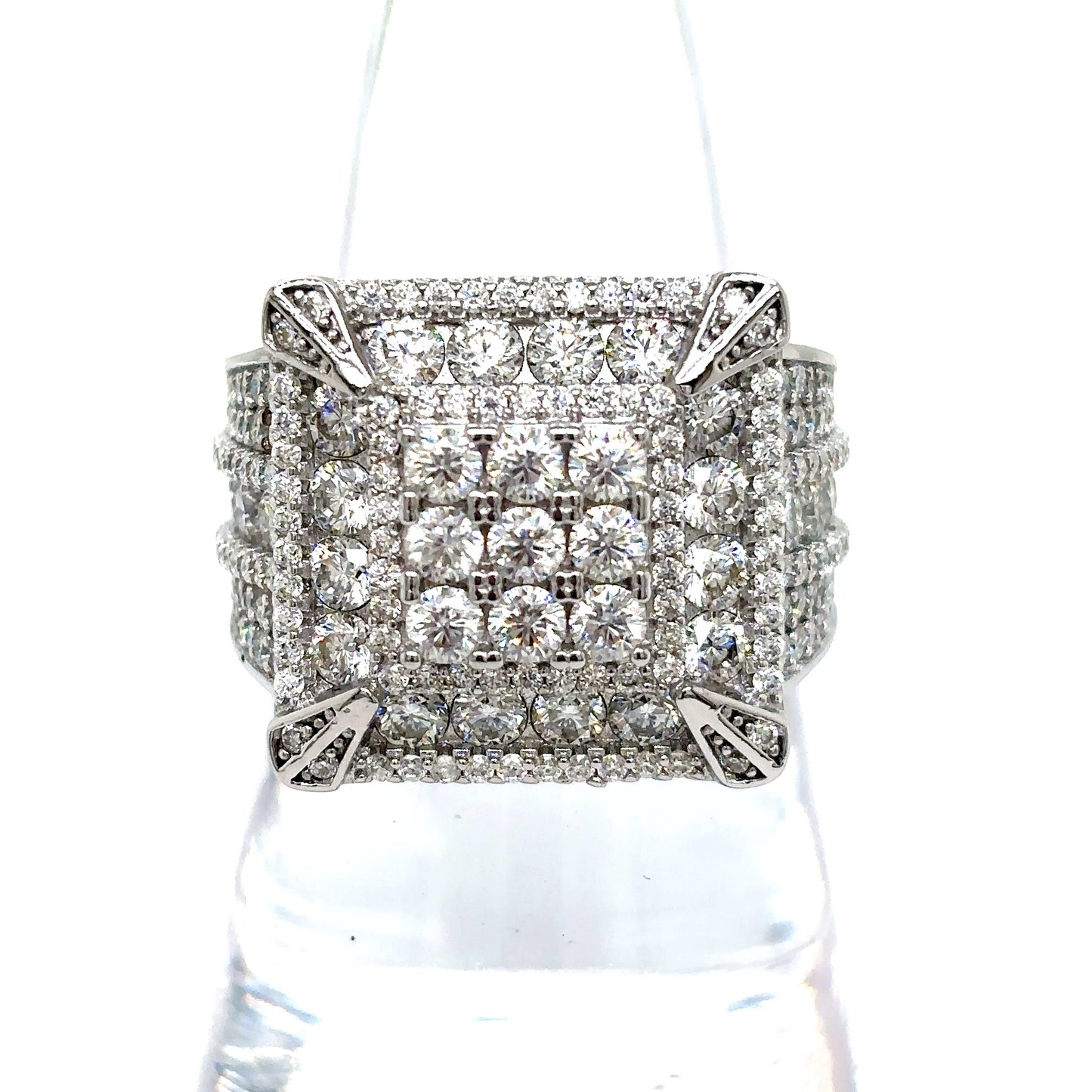 925 S.S. VVS Moissanite Square Ring