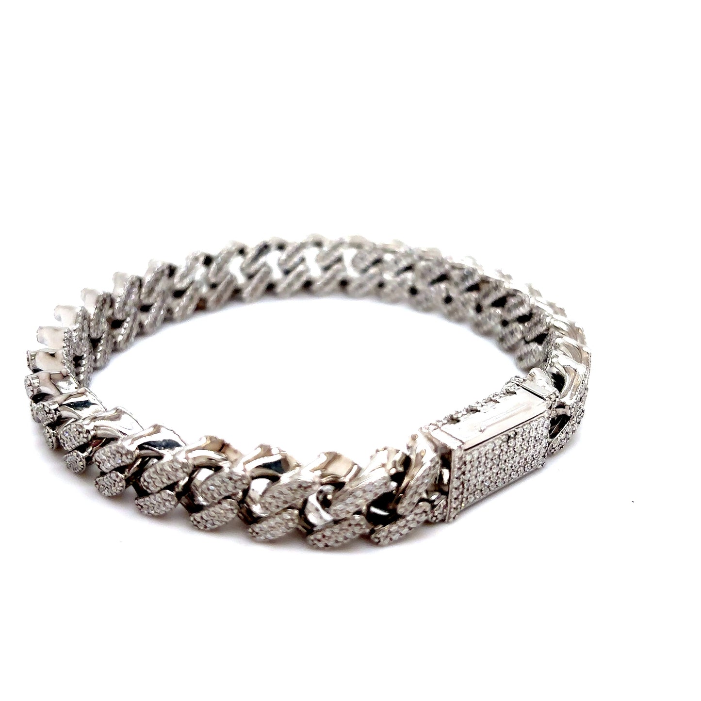 925 VVS Moissanite Reversible Cuban Bracelet