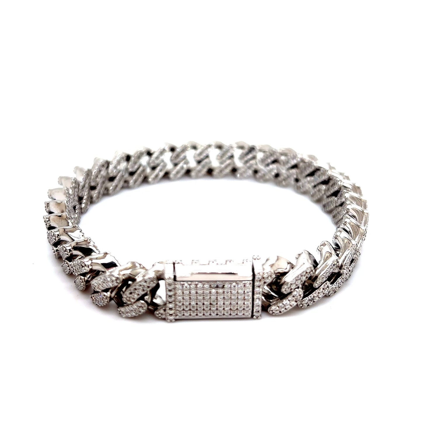 925 VVS Moissanite Reversible Cuban Bracelet