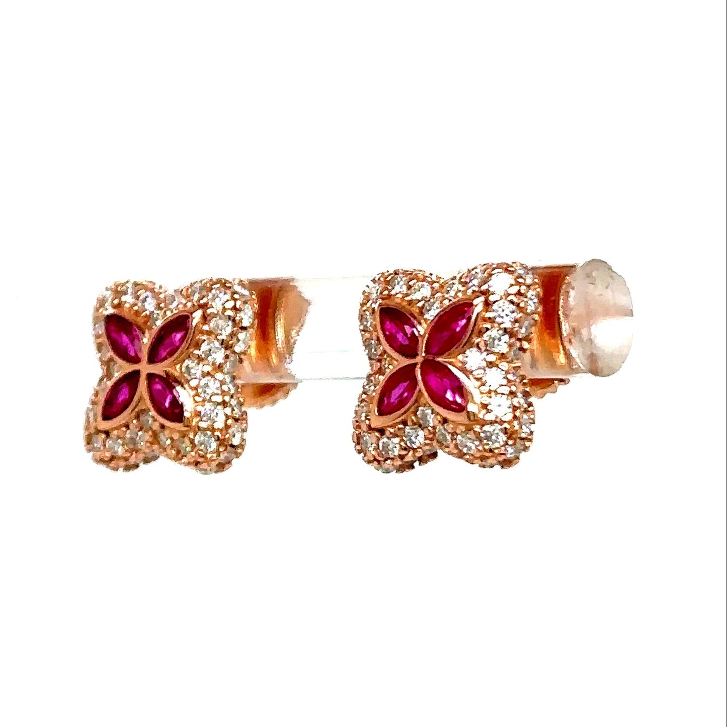 925 S.S. VVS Moissanite Clover Earrings