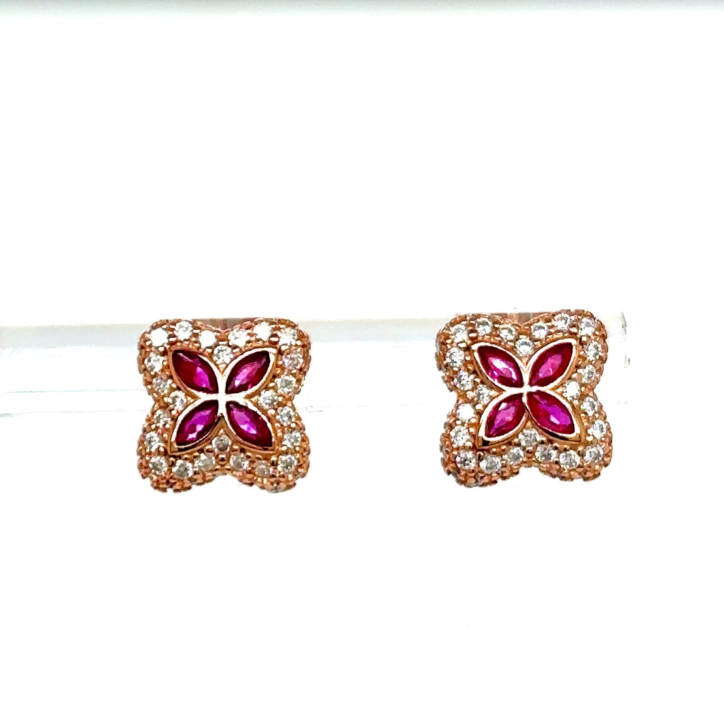 925 S.S. VVS Moissanite Clover Earrings