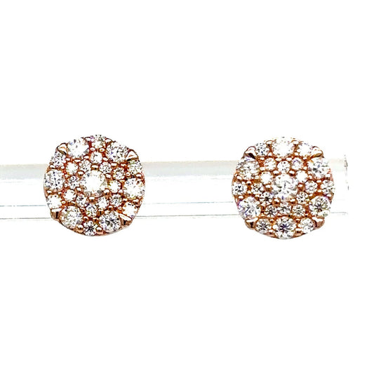925 S.S. VVS Moissanite Circle Cluster Earrings