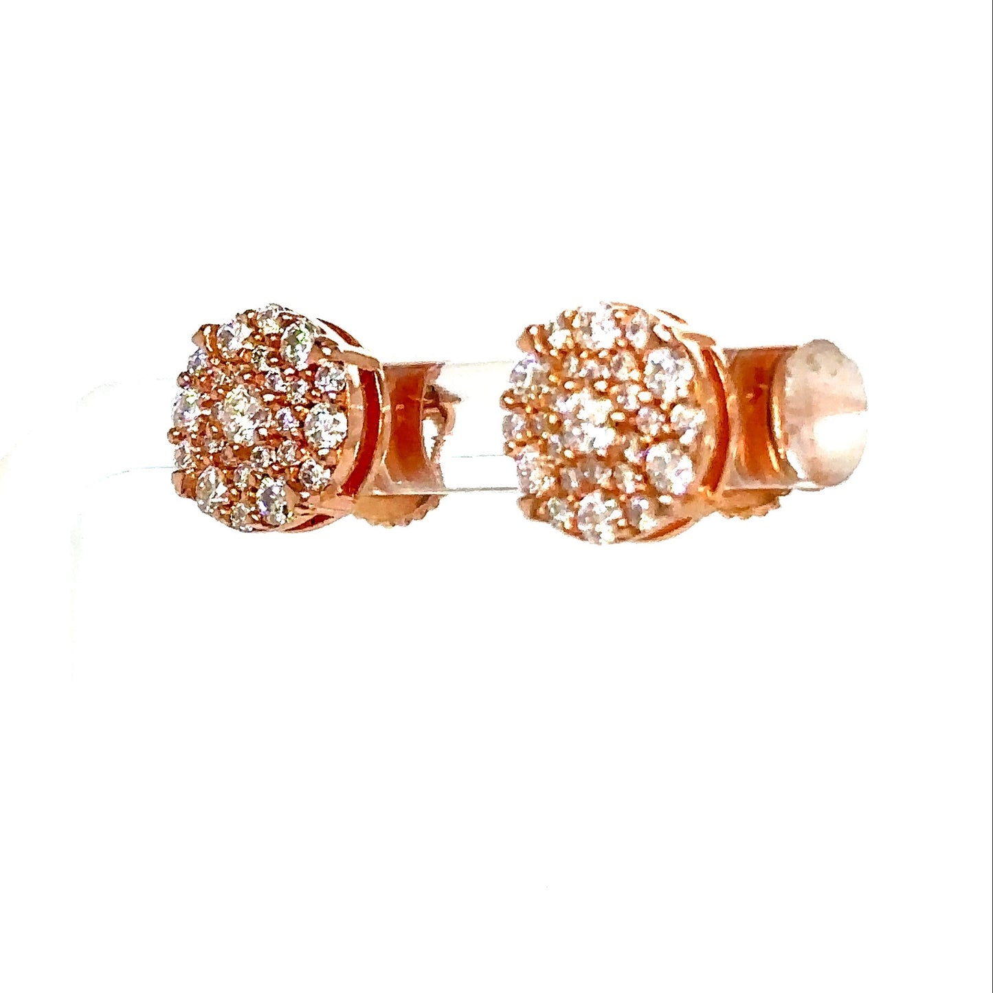 925 S.S. VVS Moissanite Circle Cluster Earrings
