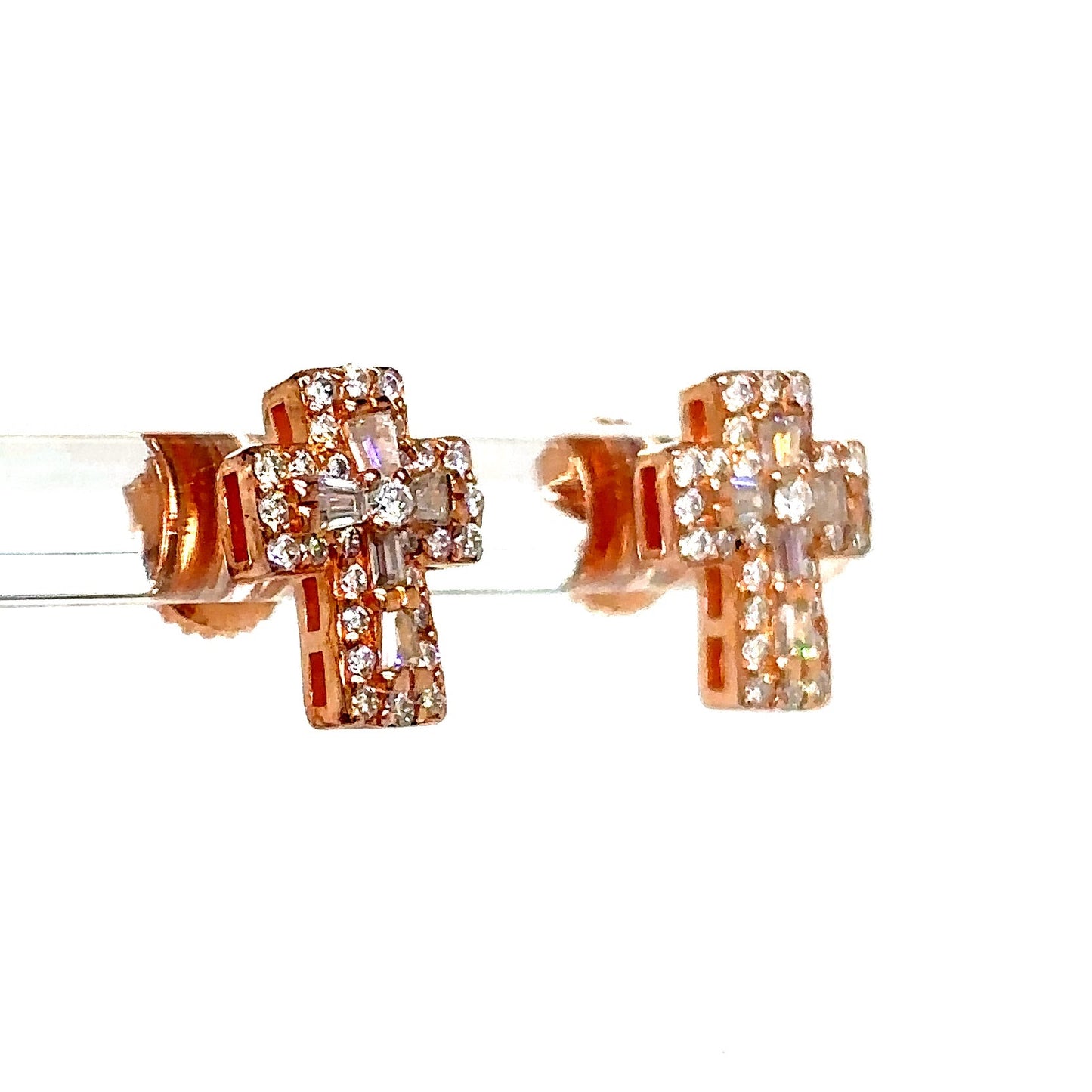 925 S.S. VVS Moissanite Cross Cluster Earrings