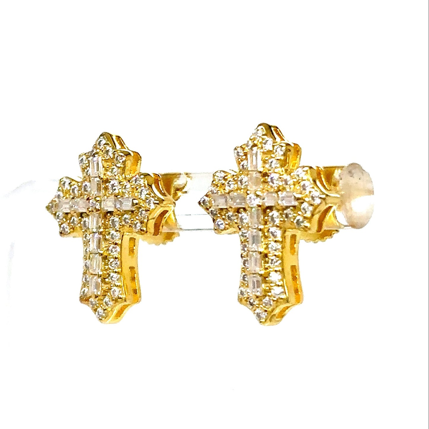 925 S.S. VVS Moissanite Cross Cluster Earrings