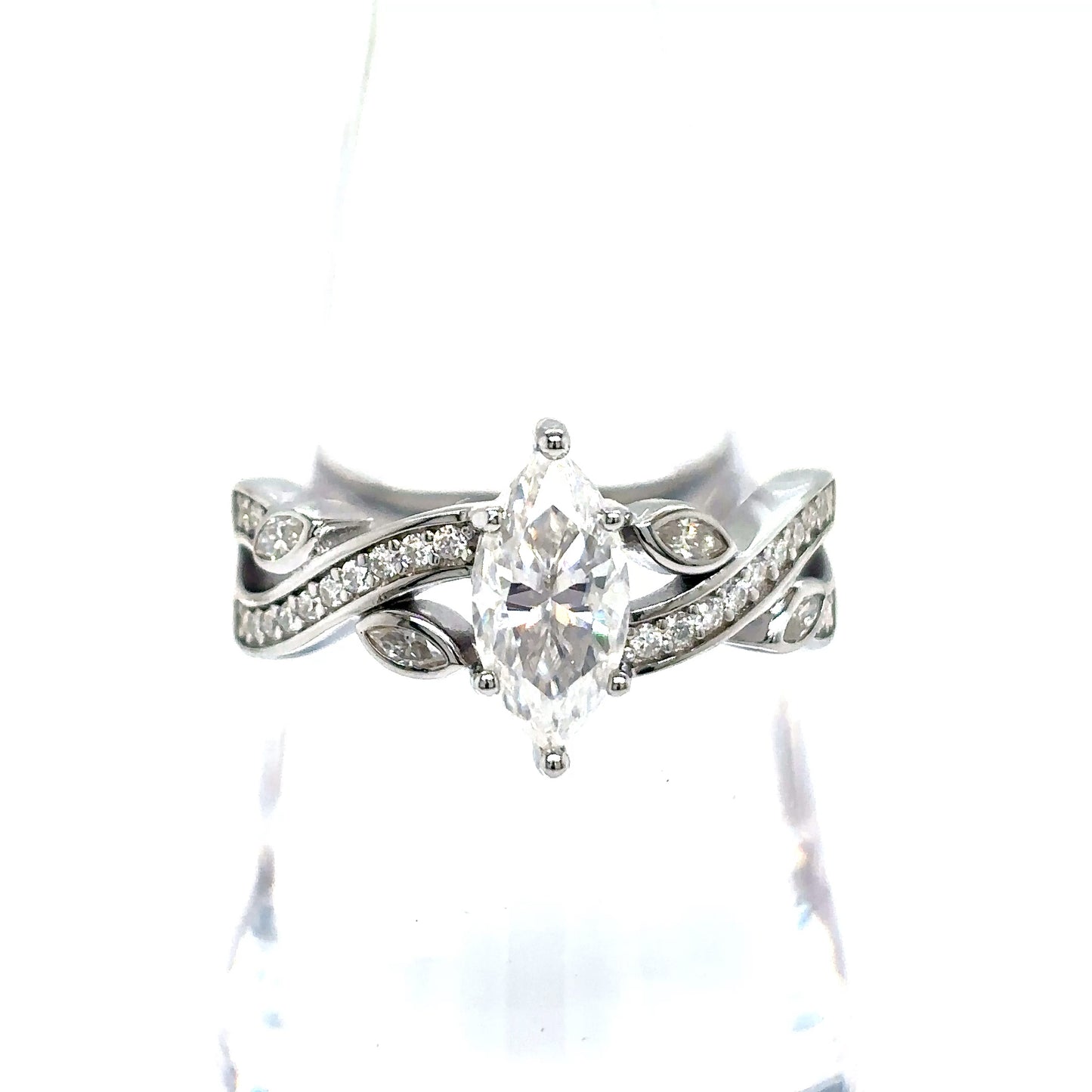 925 S.S. VVS Moissanite Marquis Ring