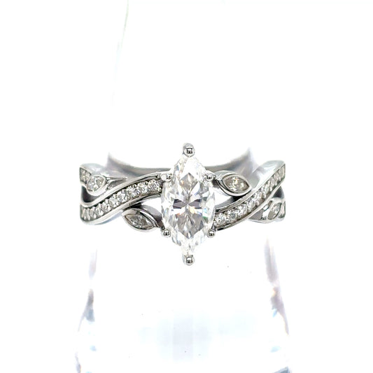 925 S.S. VVS Moissanite Marquis Ring