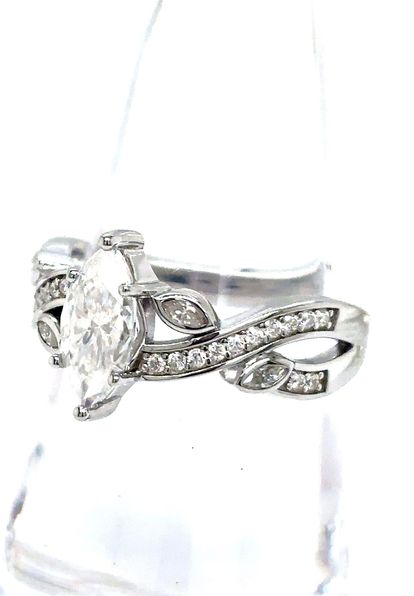925 S.S. VVS Moissanite Marquis Ring