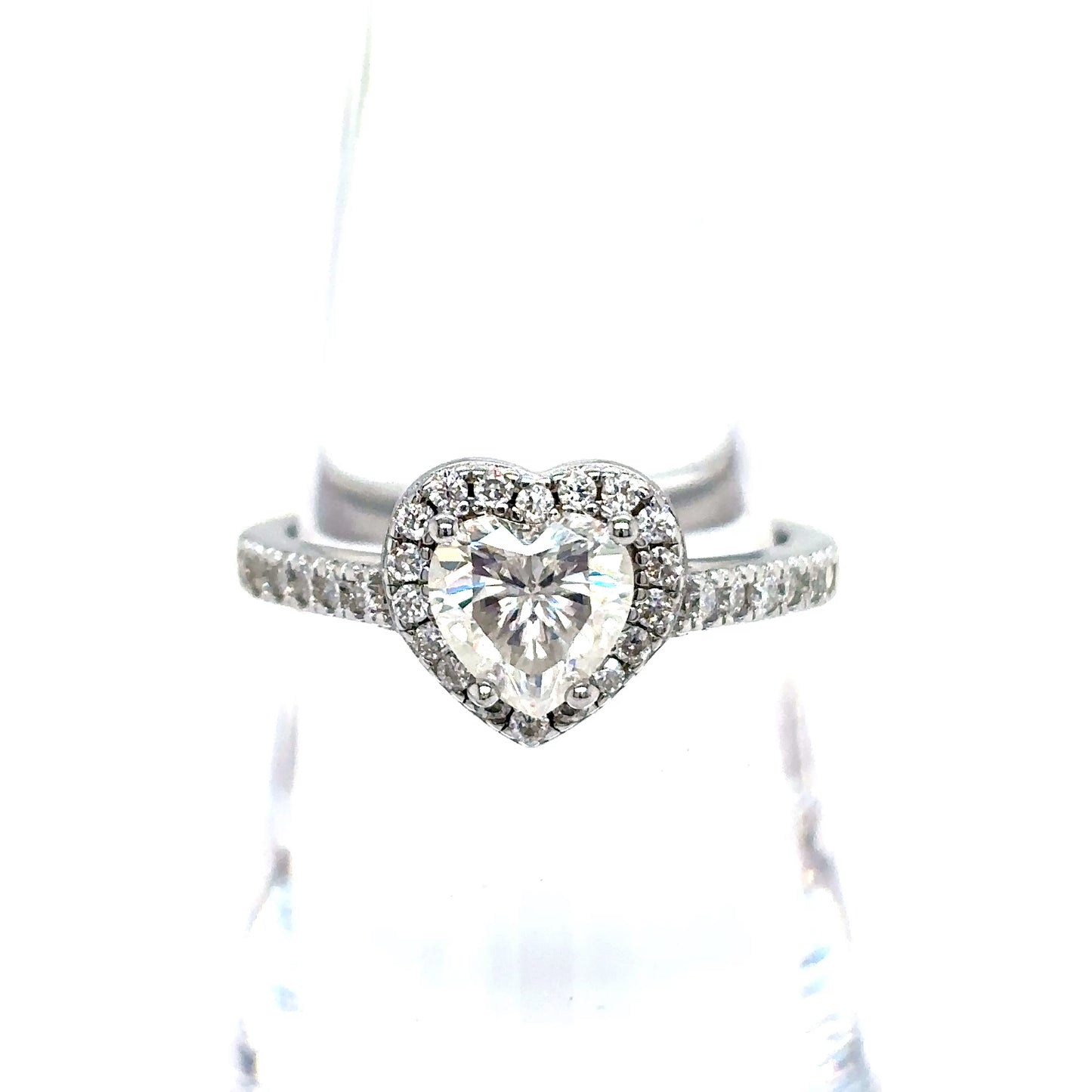 925 S.S. VVS Moissanite Heart Ring
