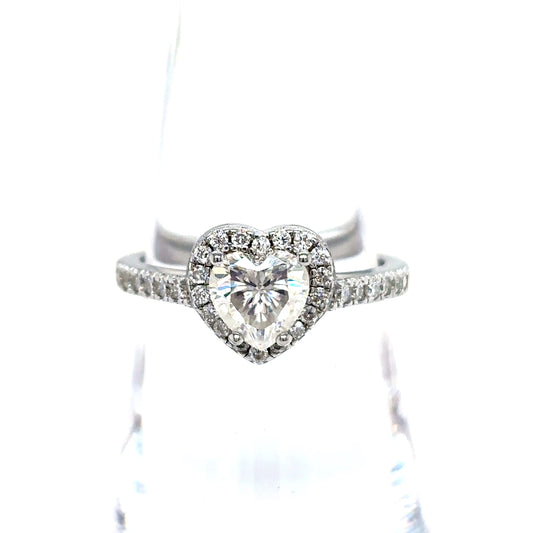 925 S.S. VVS Moissanite Heart Ring