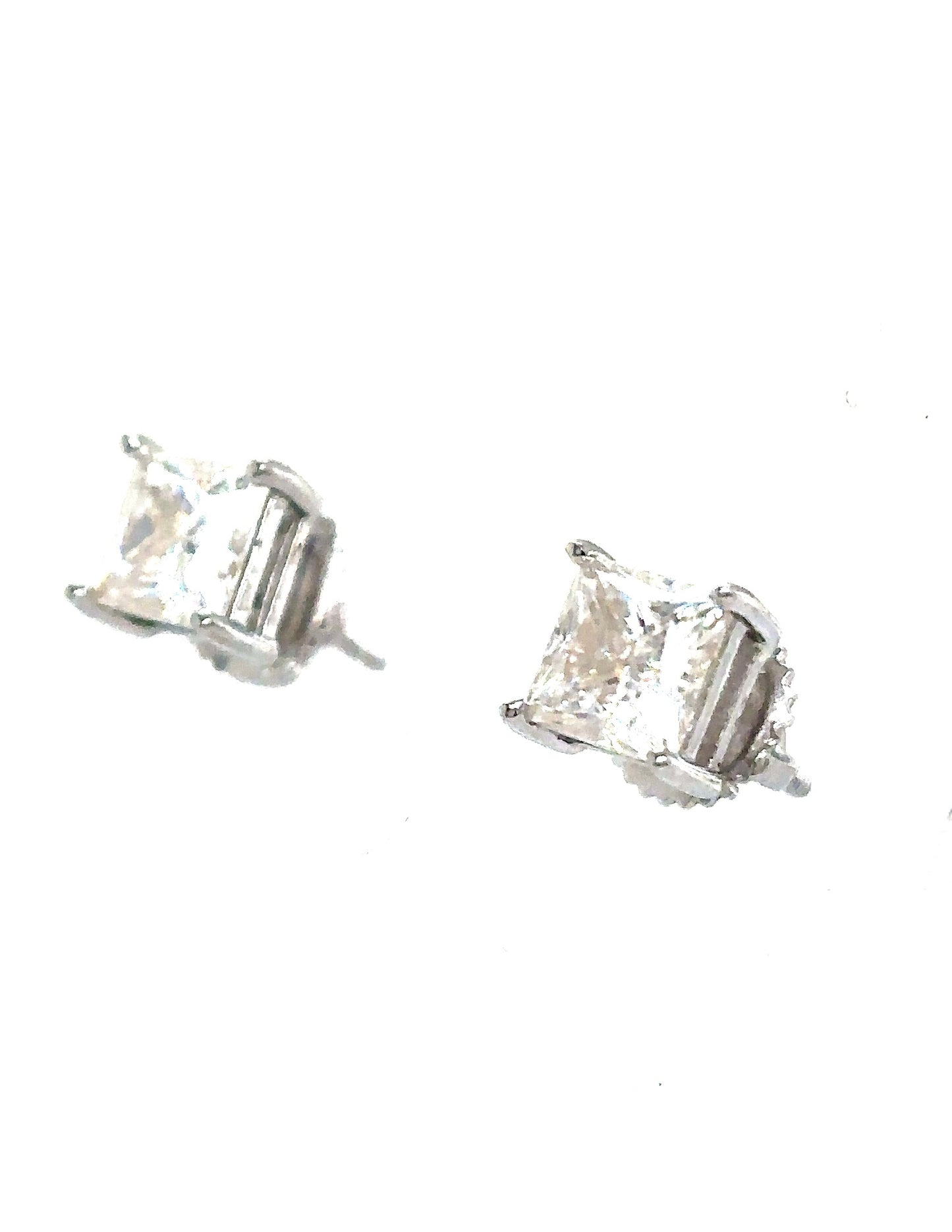 925 S.S. VVS Moissanite Princess Cut 5mm Earrings