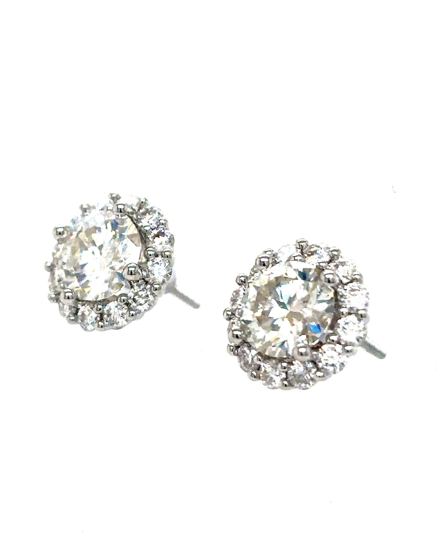 925 S.S. VVS Moissanite Circle Cluster Earrings
