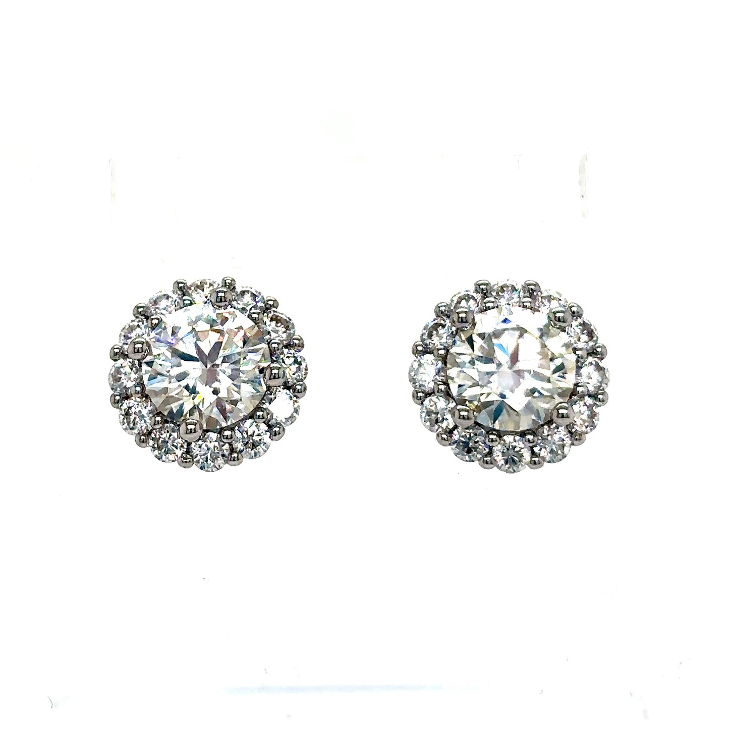 925 S.S. VVS Moissanite Circle Cluster Earrings