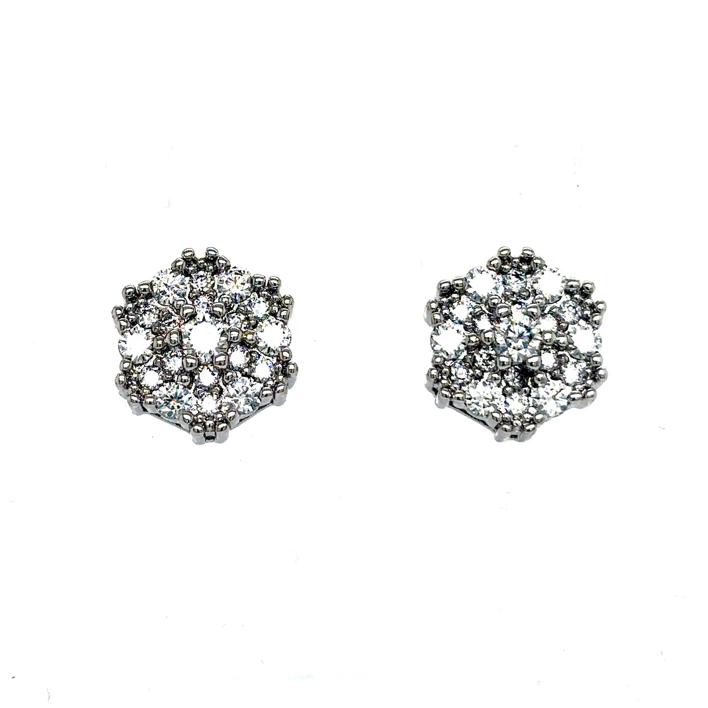 925 S.S. VVS Moissanite Snowflake Cluster Earrings