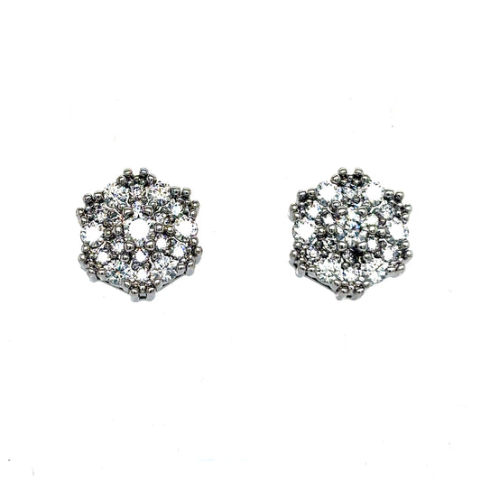 925 S.S. VVS Moissanite Snowflake Cluster Earrings