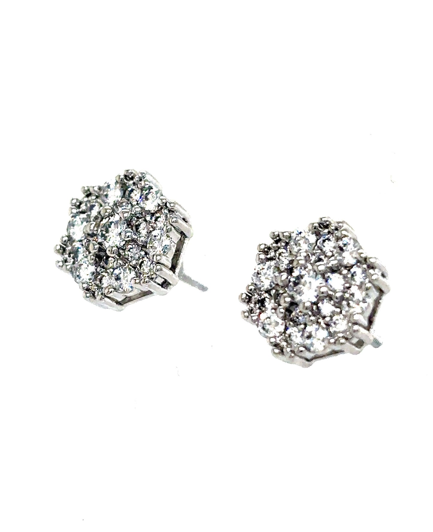 925 S.S. VVS Moissanite Snowflake Cluster Earrings