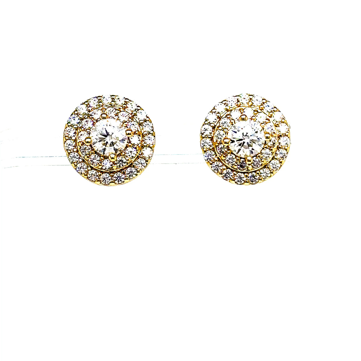 925 S.S. VVS Moissanite 3-Tier Circle Cluster Earrings