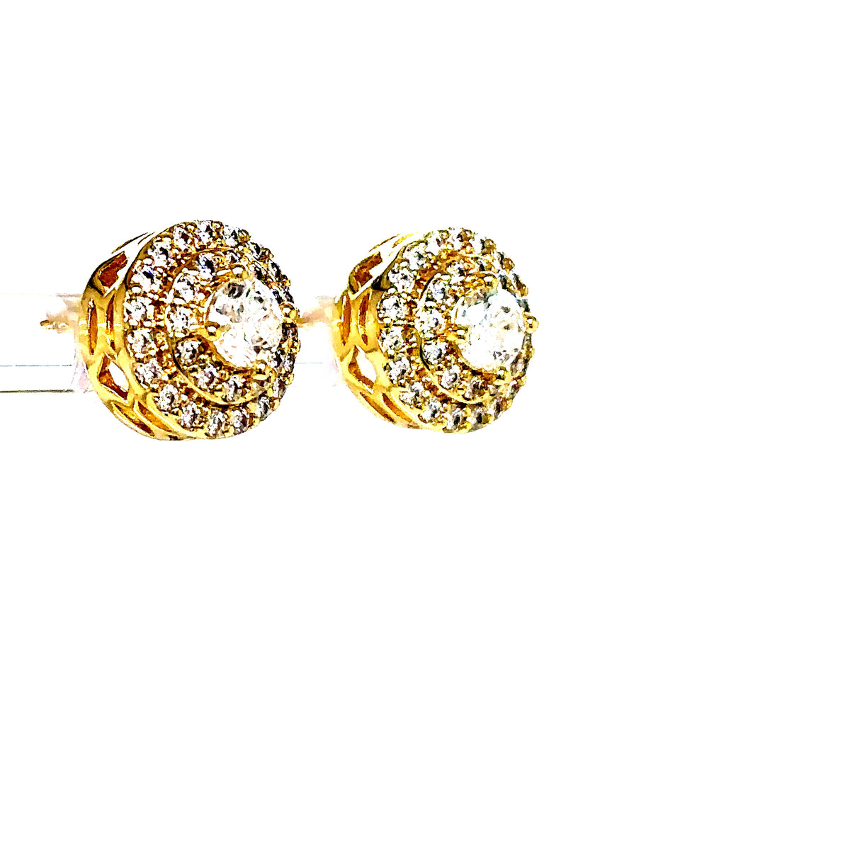925 S.S. VVS Moissanite 3-Tier Circle Cluster Earrings