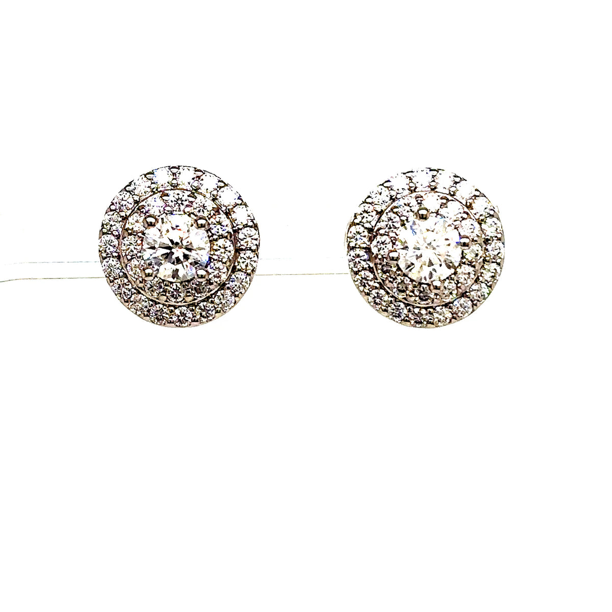925 S.S. VVS Moissanite 3-Tier Circle Cluster Earrings