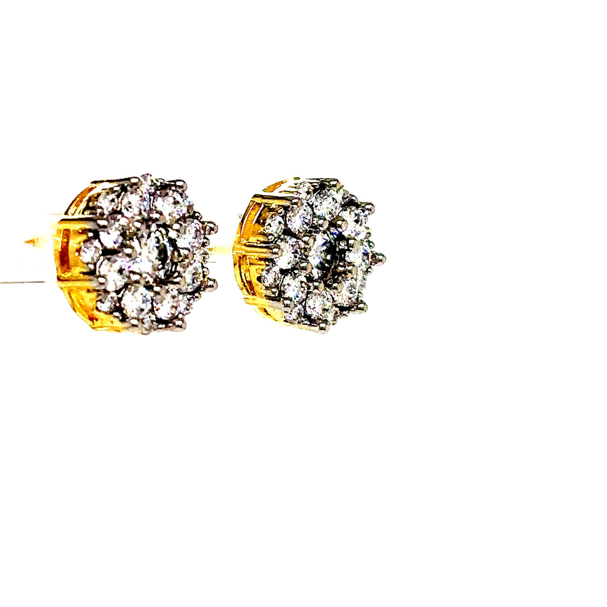 925 S.S. VVS Moissanite Point Flower Cluster Earrings