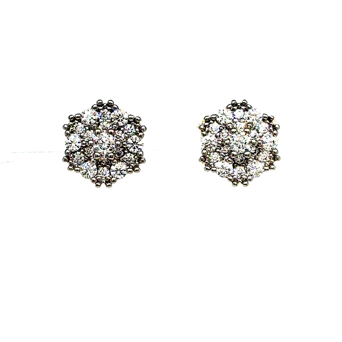 925 S.S. VVS Moissanite Snowflake Cluster Earrings
