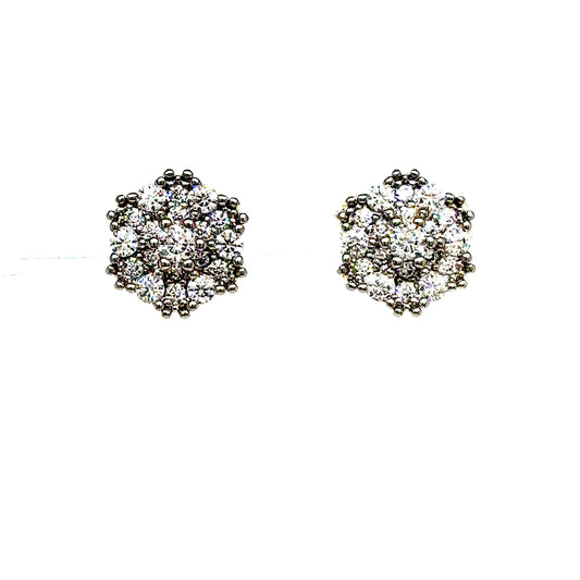 925 S.S. VVS Moissanite Snowflake Cluster Earrings