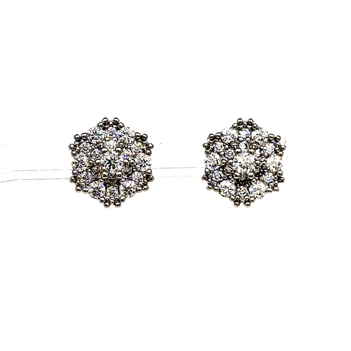 925 S.S. VVS Moissanite Snowflake Cluster Earrings