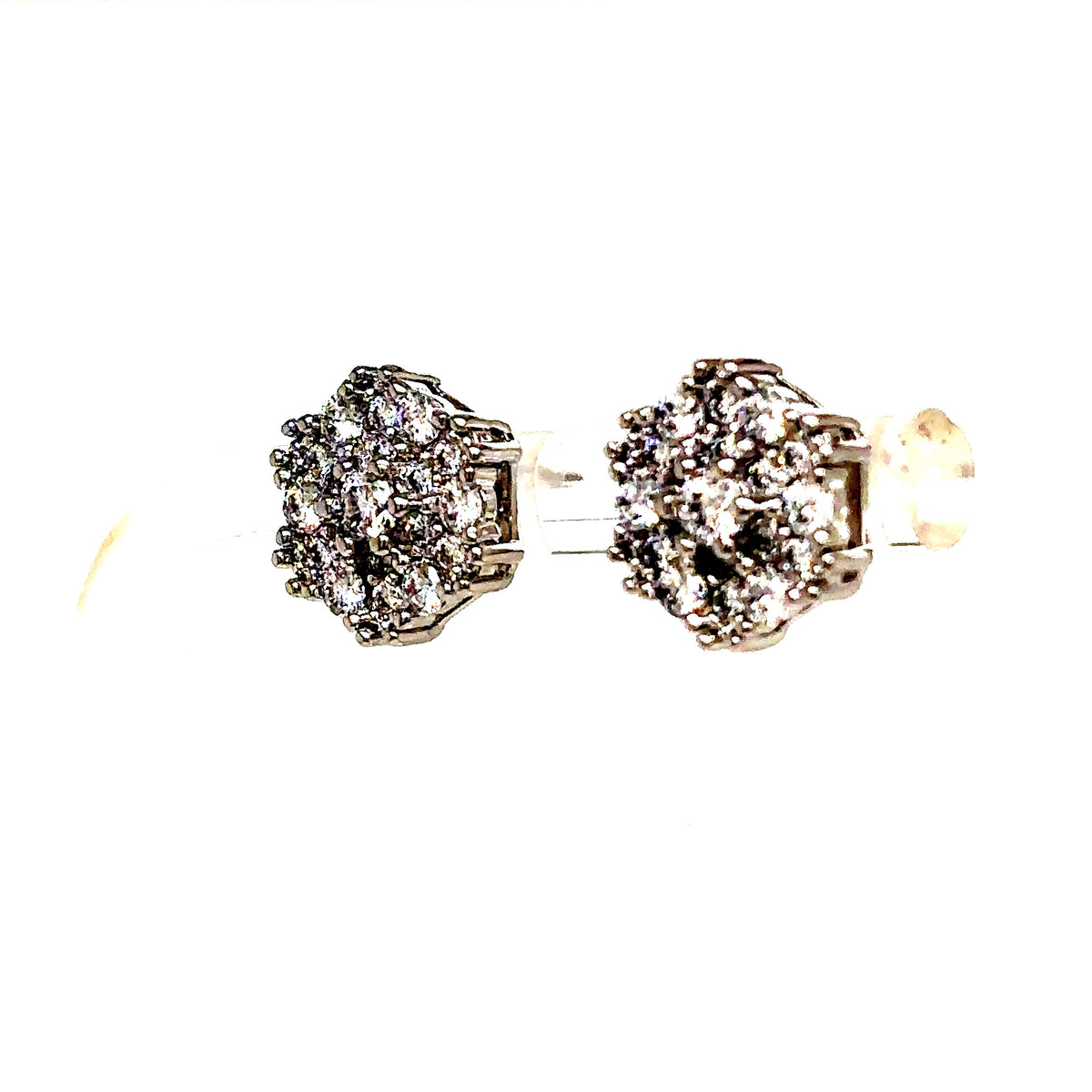 925 S.S. VVS Moissanite Snowflake Cluster Earrings