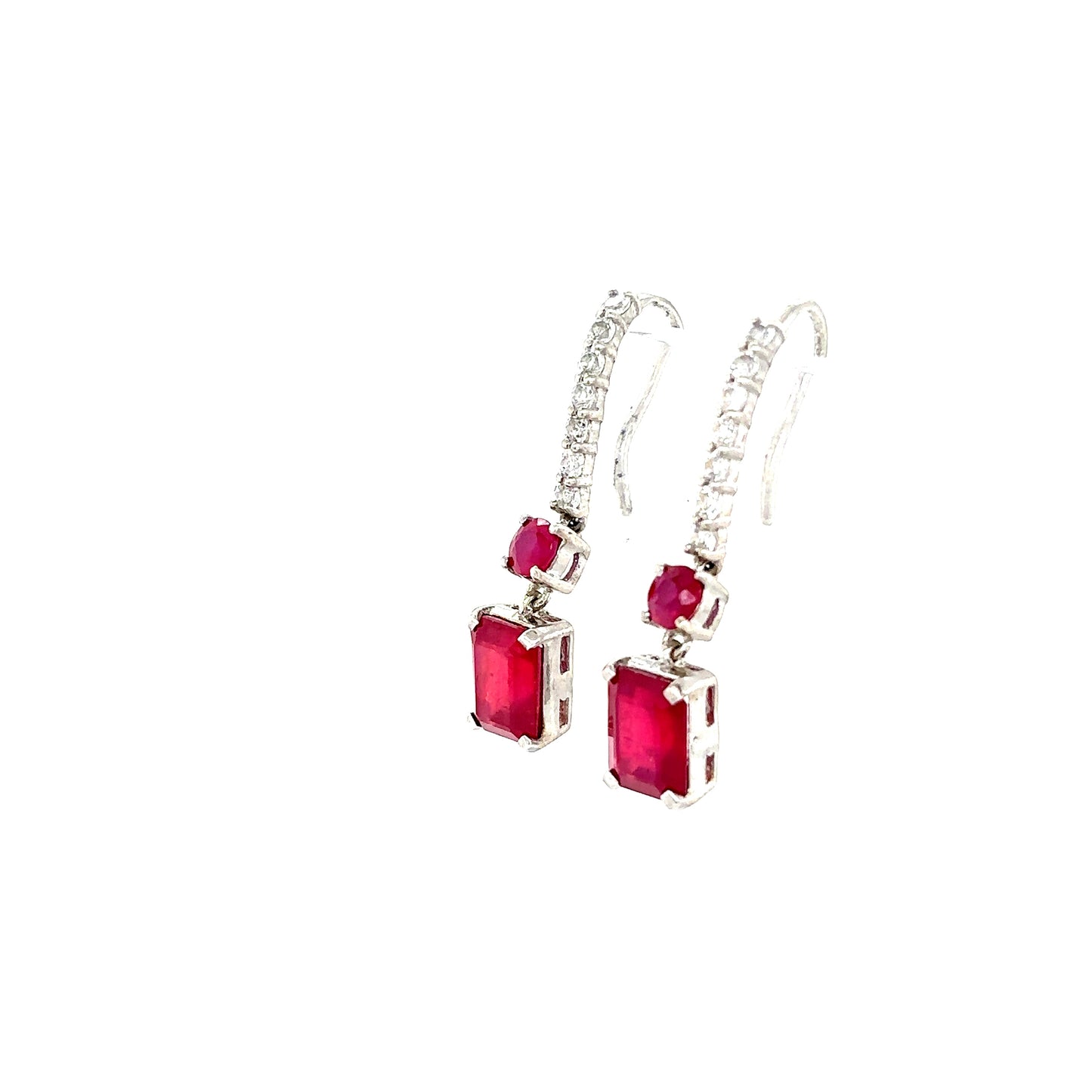 925 S.S. Ruby and Topaz Earrings