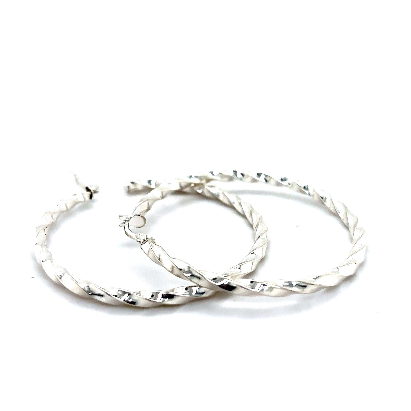 925 S.S. Twist Hoop Earrings