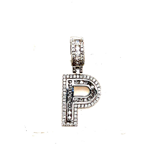 925 S.S. CZ Stone Letter P Pendant