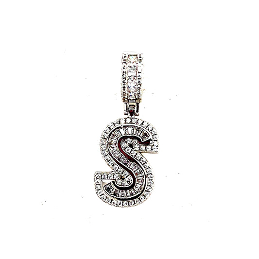 925 S.S. CZ Stone Letter S Pendant