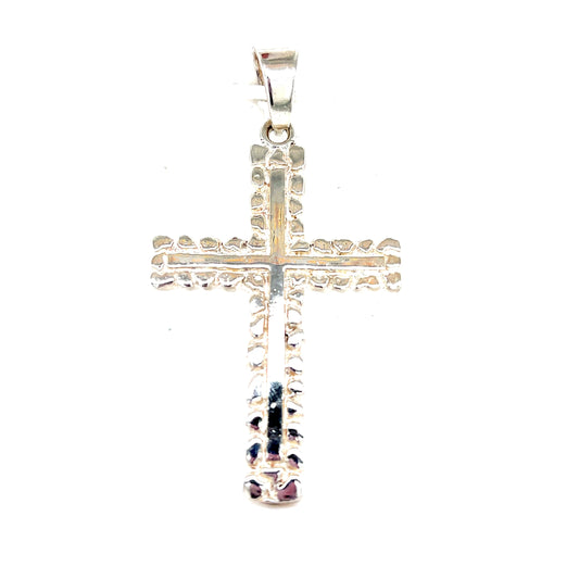 925 S.S. Nugget Cross Pendant