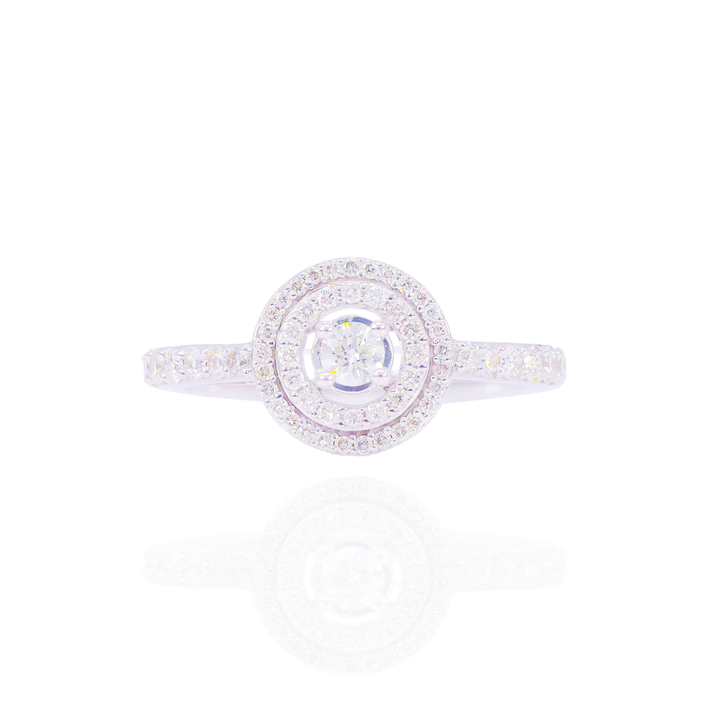 14k White Gold Diamond Engagement Ring