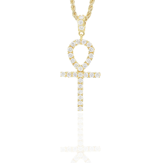 14k 6-Pointer Diamond Ankh Pendant