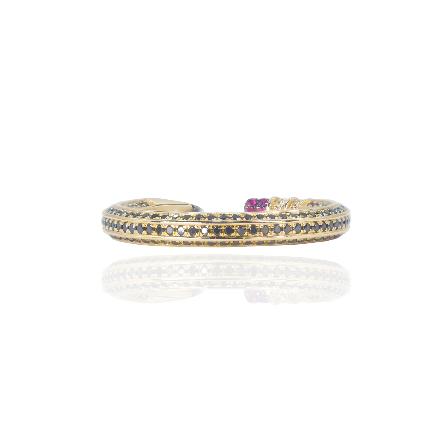 14k 2-Tone Yellow & Black Gold Diamond Pencil Ring